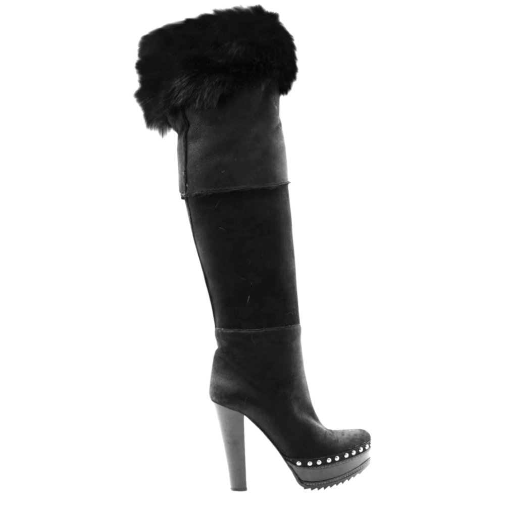 Prada | Fur Lined Knee-High Boots - Picture 2 of 5